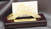 The RWS91 is a contempory business card holder with hi-gloss rosewood and brass accents