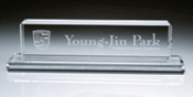 Glass & Crystal desk name plates are upscale desk accessories.