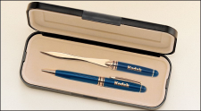 PKC6125 Blue Euro Pen and letter Opener Set