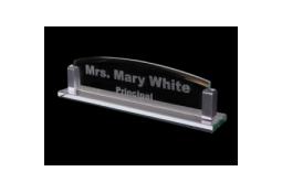 Glass Crystal Desk Name Plate
