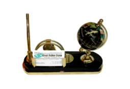 GLB25 Gemstone Globe desk accessory with globe and business card holder